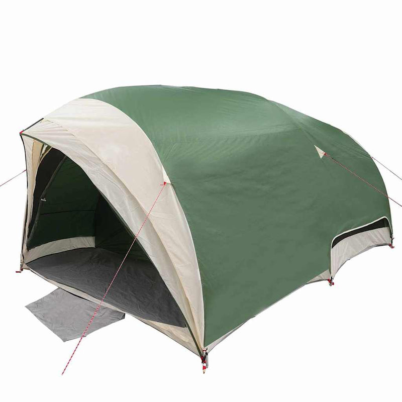 Afbeelding laden in galerijviewer, Vidaxl tunnel tent met dak met opslag groen 410 x 285 x 198 cm taft
