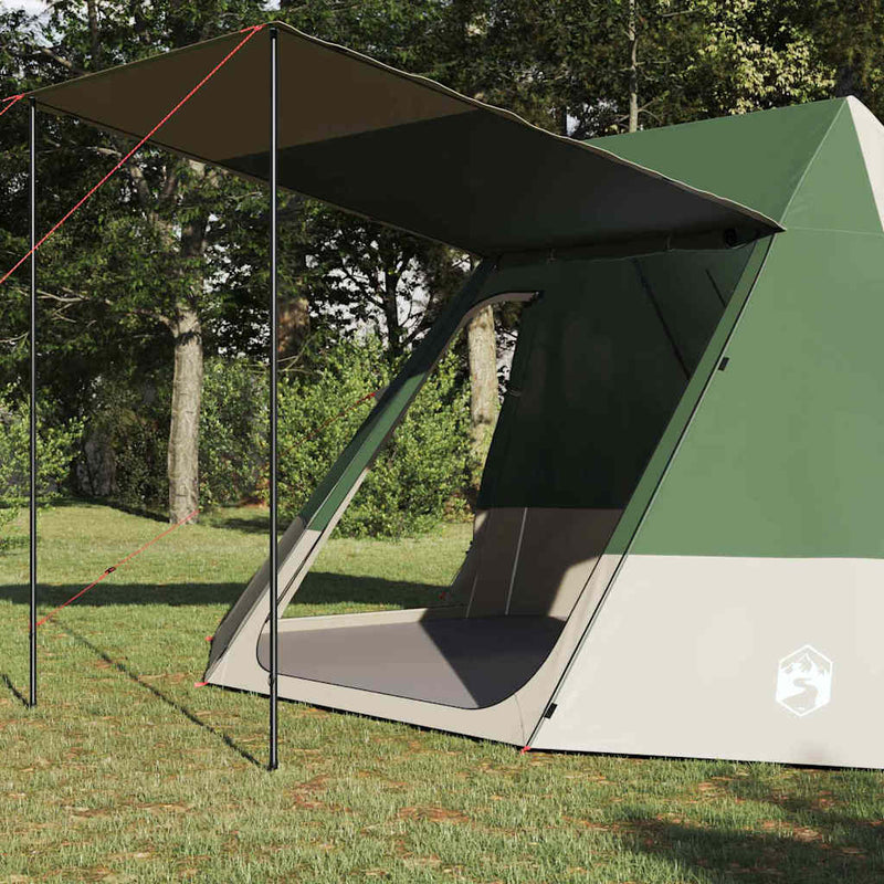 Afbeelding laden in galerijviewer, Vidaxl camping tent met dak met opslag groen 482 x 360 x 227 cm taft
