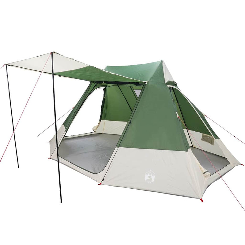 Afbeelding laden in galerijviewer, Vidaxl camping tent met dak met opslag groen 482 x 360 x 227 cm taft
