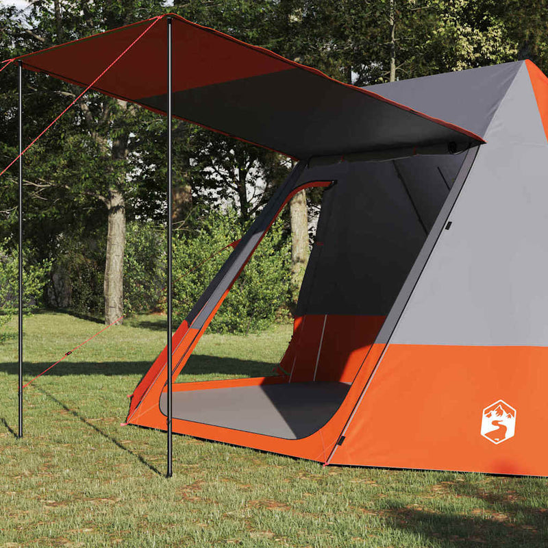 Afbeelding laden in galerijviewer, Vidaxl camping tent met dak grijs en oranje 482 x 360 x 227 cm taft
