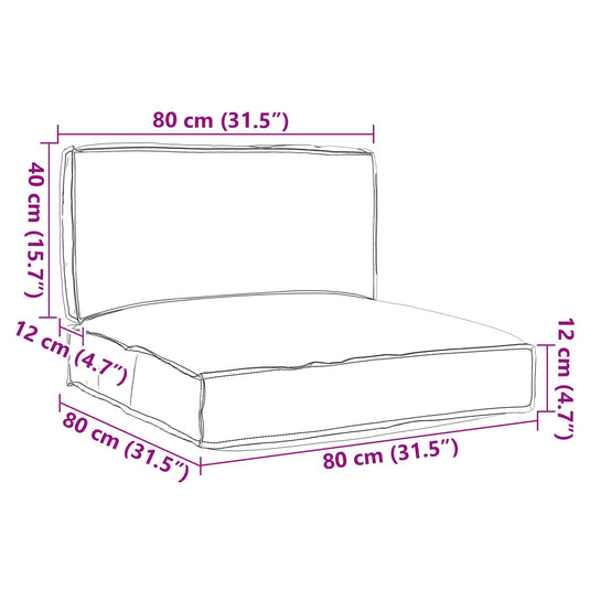 Vidaxl pallet kussen set 2 pcs grijs oxford stof
