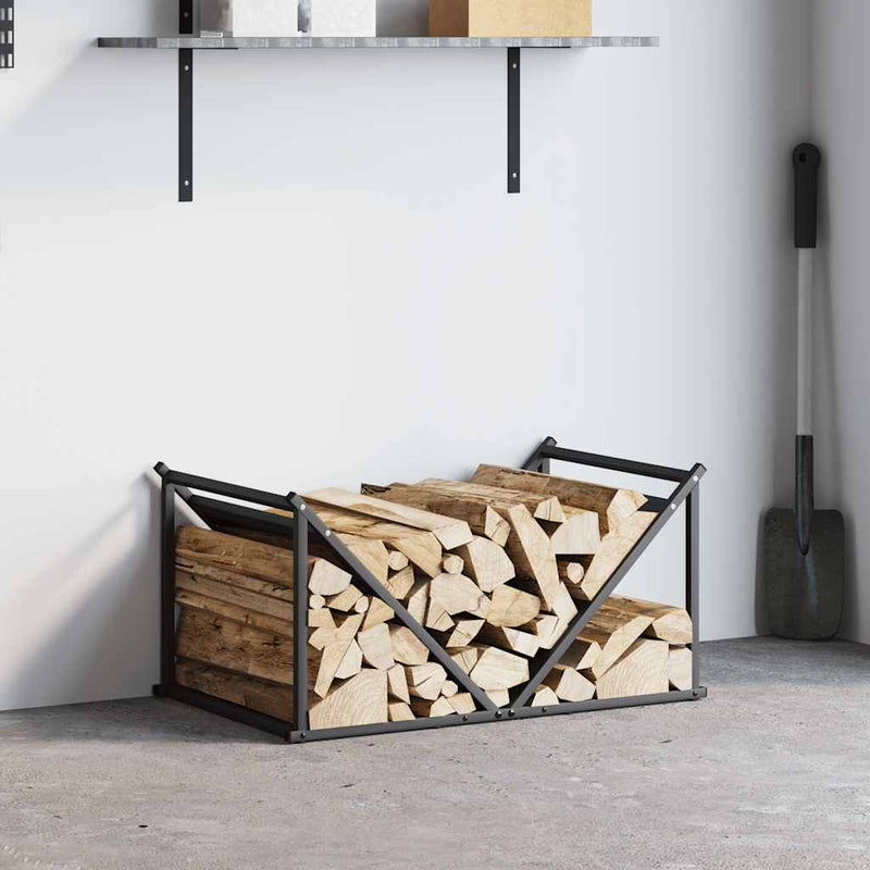 Afbeelding laden in galerijviewer, Vidaxl brandhoutrek 70x43x34,5 cm koudgewalst staal zwart
