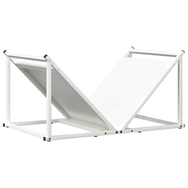 Afbeelding laden in galerijviewer, Vidaxl brandhoutrek 70x43x34,5 cm koudgewalst staal wit
