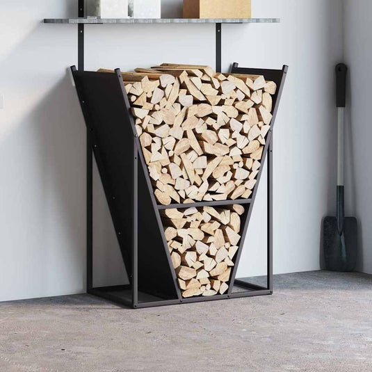 Vidaxl brandhoutrek 69,5x35x81 cm koudgewalst staal zwart
