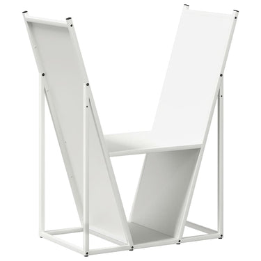 Vidaxl brandhoutrek 69,5x35x81 cm koudgewalst staal wit
