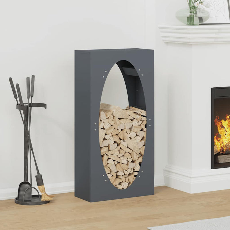 Afbeelding laden in galerijviewer, Vidaxl brandhoutrek 50x23x100 cm koudgewalst staal antracietkleurig
