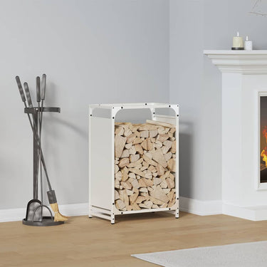 Vidaxl brandhoutrek 44x28x65 cm koudgewalst staal wit