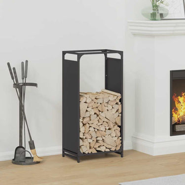 Vidaxl brandhoutrek 44x28x90 cm koudgewalst staal zwart