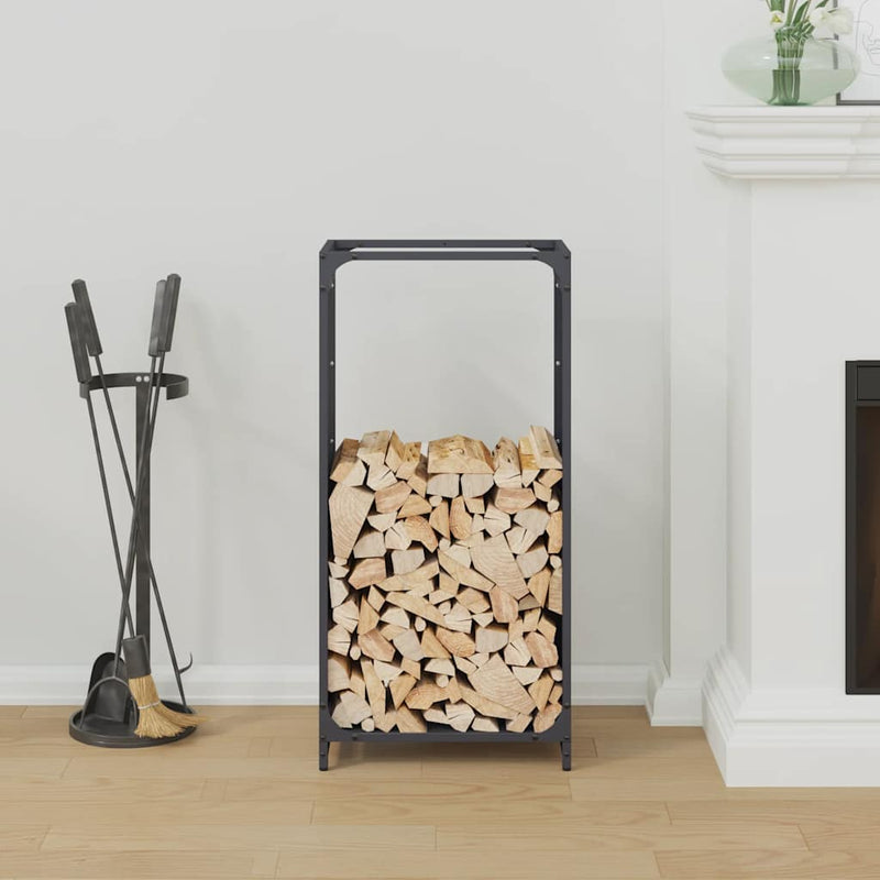 Afbeelding laden in galerijviewer, Vidaxl brandhoutrek 44x28x90 cm koudgewalst staal antracietkleurig
