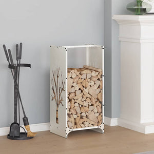 Vidaxl brandhoutrek 40x30x80 cm koudgewalst staal wit