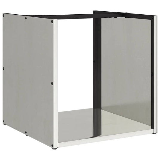 Vidaxl brandhoutrek 40x40x40 cm roestvrij staal