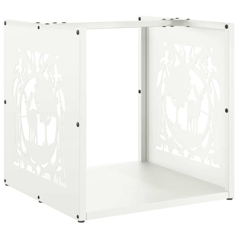 Afbeelding laden in galerijviewer, Vidaxl brandhoutrek 40x40x40 cm koudgewalst staal wit
