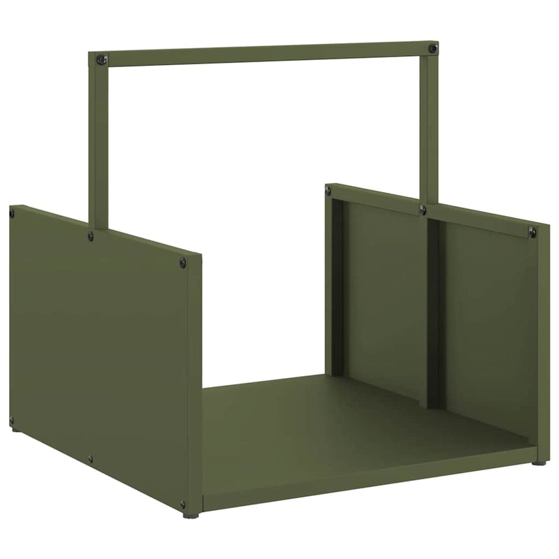 Afbeelding laden in galerijviewer, Vidaxl brandhoutrek 40x40x40 cm koudgewalst staal olijfgroen
