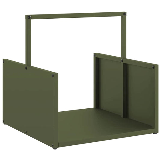 Vidaxl brandhoutrek 40x40x40 cm koudgewalst staal olijfgroen