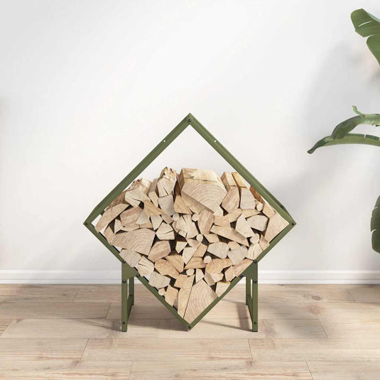 Vidaxl brandhoutrek 60x25x60 cm koudgewalst staal olijfgroen