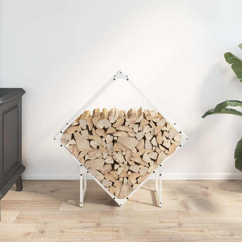 Afbeelding laden in galerijviewer, Vidaxl brandhoutrek 80x25x80 cm koudgewalst staal wit
