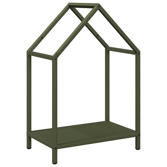 Vidaxl brandhoutrek 40x25x60 cm koudgewalst staal olijfgroen