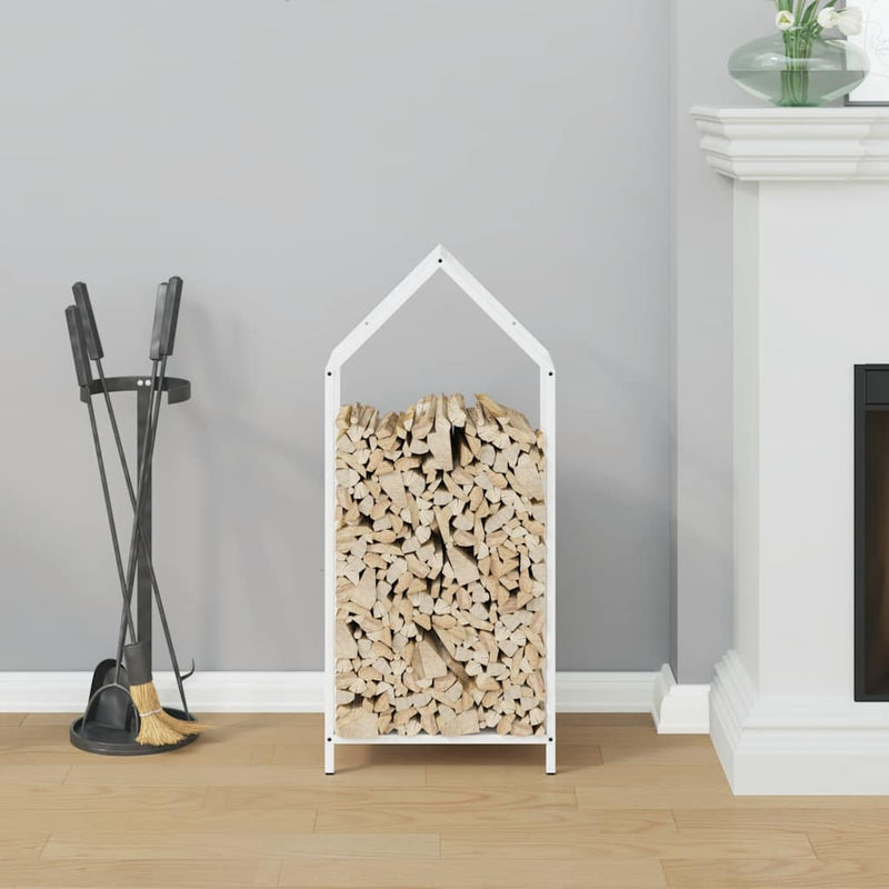 Afbeelding laden in galerijviewer, Vidaxl brandhoutrek 40x25x90 cm koudgewalst staal wit
