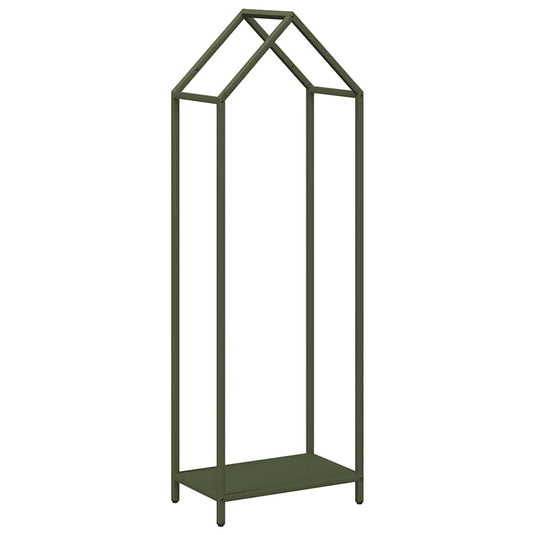 Vidaxl brandhoutrek 40x25x120 cm koudgewalst staal olijfgroen