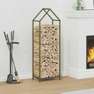 Vidaxl brandhoutrek 40x25x120 cm koudgewalst staal olijfgroen