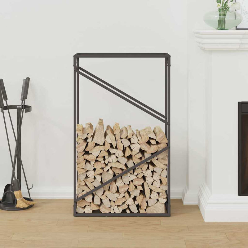 Afbeelding laden in galerijviewer, Vidaxl brandhoutrek 60x25x100 cm koudgewalst staal zwart
