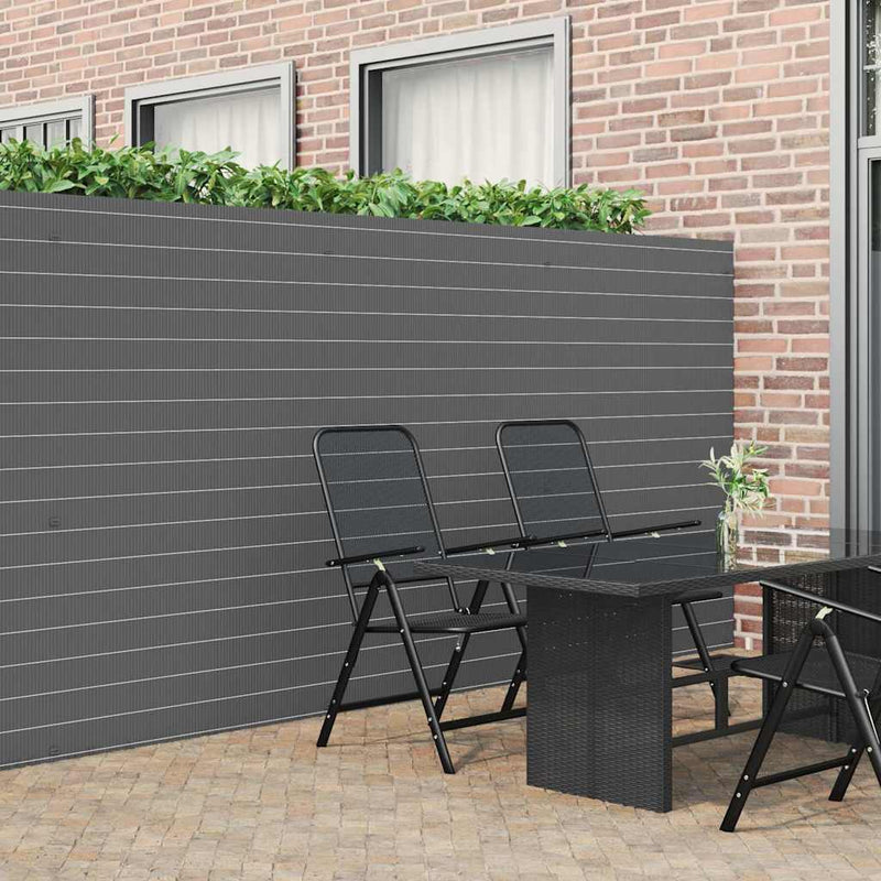 Afbeelding laden in galerijviewer, Vidaxl tuinhek dubbelzijdig grijs 1,8x5 m pvc
