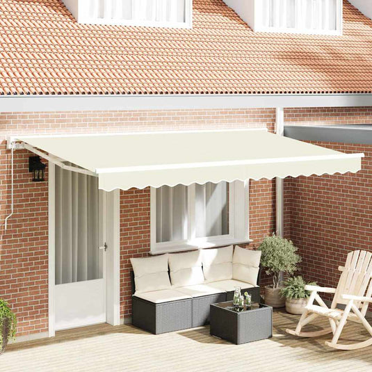 Vidaxl inklapbaar zonnescherm crème 350 x 200 cm polyester en metaal