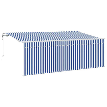 Vidaxl inklapbaar zonnescherm blauw en wit 400 x 200 cm