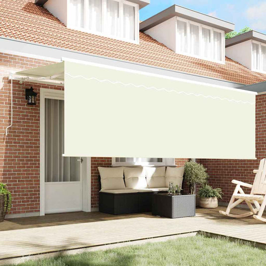 Vidaxl uitschuifbare luifel crème 400 x 200 cm polyester en aluminium