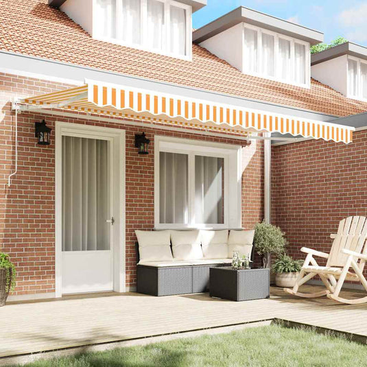 Vidaxl zijde frame geel en wit 400 x 200 cm polyester met pu-coating