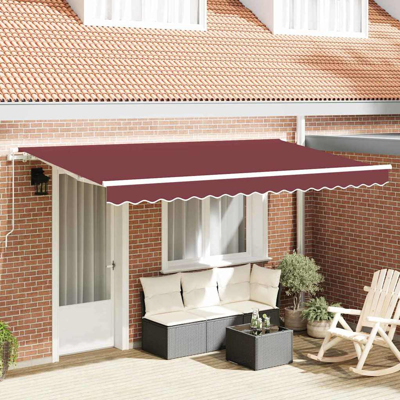 Afbeelding laden in galerijviewer, Vidaxl inklapbaar zonnescherm bordeauxrood 400 x 200 cm stof
