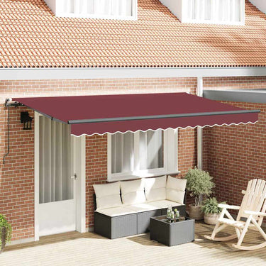Vidaxl inklapbaar zonnescherm bordeauxrood 400 x 200 cm stof