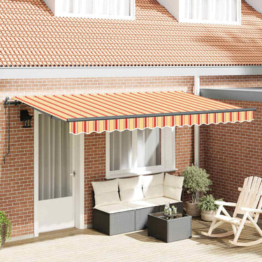Vidaxl inklapbaar zonnescherm geel 400 x 200 cm stof