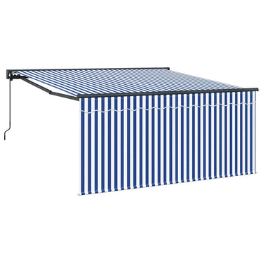 Vidaxl inklapbaar zonnescherm blauw en wit 300 x 250 cm
