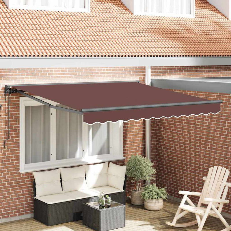 Afbeelding laden in galerijviewer, Vidaxl inklapbaar zonnescherm bruin 300 x 250 cm polyester en metaal
