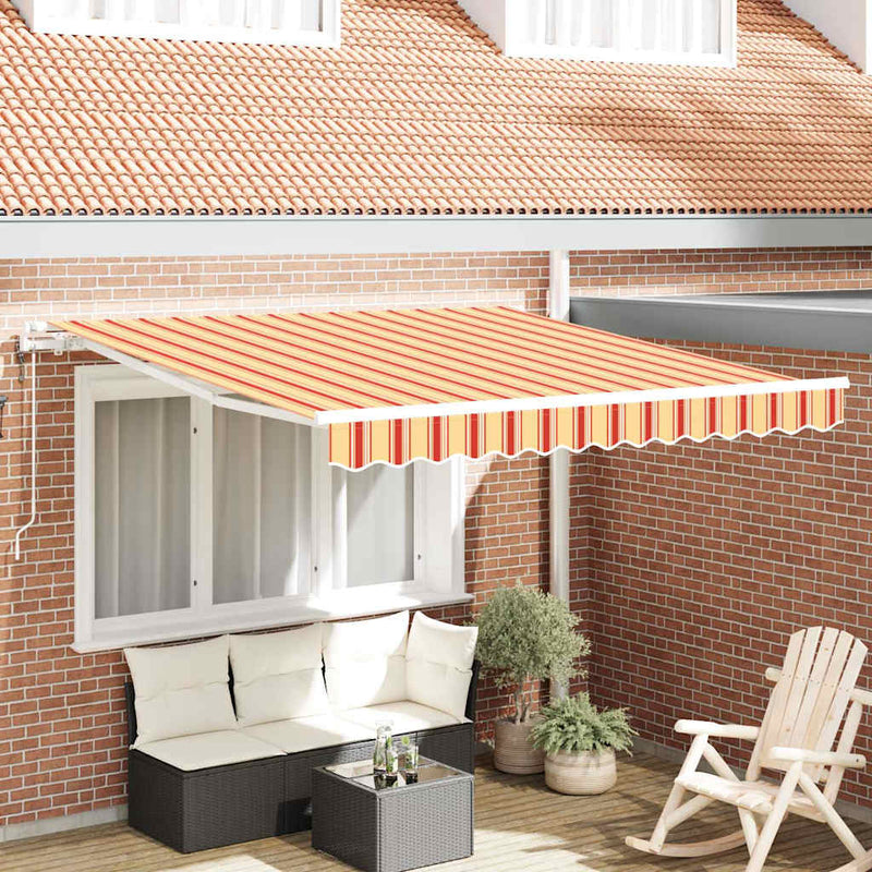 Afbeelding laden in galerijviewer, Vidaxl inklapbaar zonnescherm geel en oranje 300 x 250 cm stof
