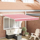 Vidaxl inklapbaar zonnescherm rood en wit 300 x 250 cm stof