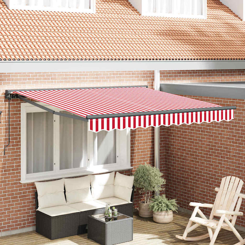 Afbeelding laden in galerijviewer, Vidaxl inklapbaar zonnescherm rood en wit 300 x 250 cm
