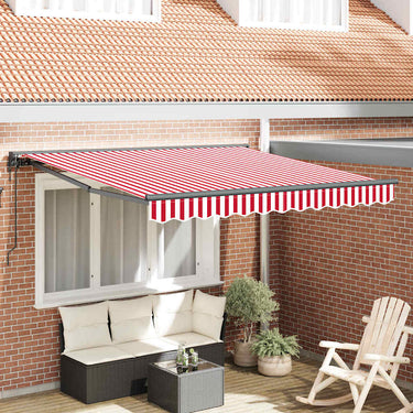 Vidaxl inklapbaar zonnescherm rood en wit 300 x 250 cm