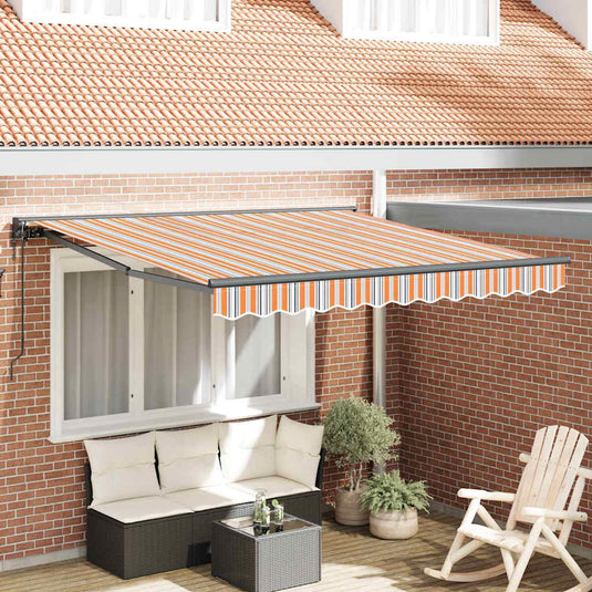 Vidaxl inklapbaar zonnescherm blauw en oranje 300 x 250 cm