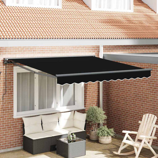Vidaxl inklapbaar zonnescherm zwart 300 x 250 cm polyester en metaal