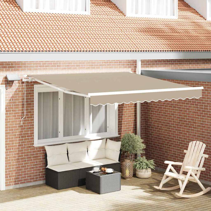 Afbeelding laden in galerijviewer, Vidaxl inklapbaar zonnescherm met beige 300 x 250 cm stof
