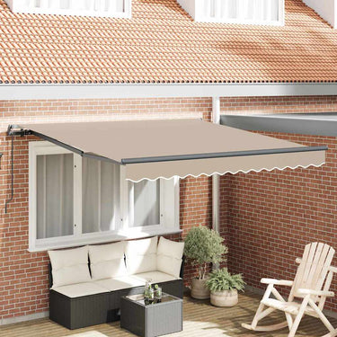 Vidaxl inklapbaar zonnescherm beige 300 x 250 cm polyester en staal