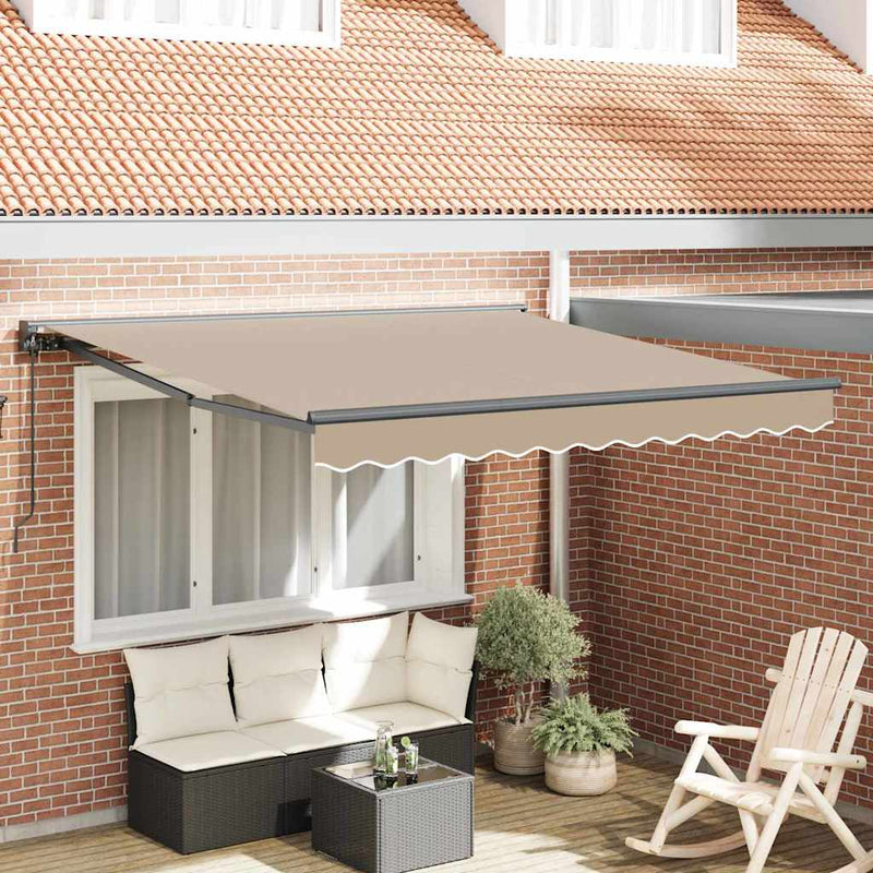 Afbeelding laden in galerijviewer, Vidaxl inklapbaar zonnescherm beige 300 x 250 cm polyester en metaal
