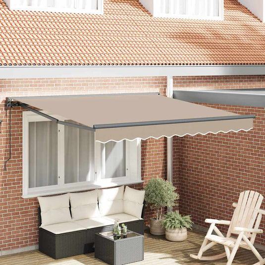 Vidaxl inklapbaar zonnescherm beige 300 x 250 cm polyester en metaal