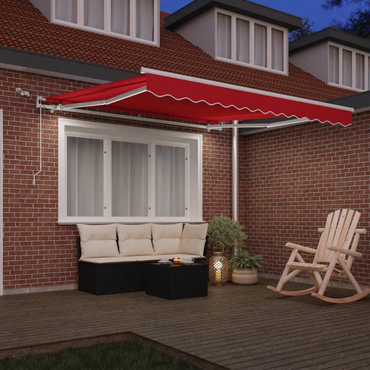 Vidaxl inklapbaar zonnescherm rood 300 x 250 cm polyester en metaal