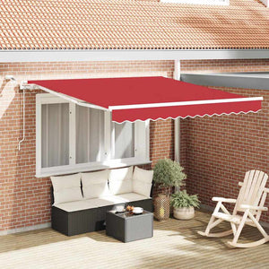 Vidaxl inklapbaar zonnescherm rood 300 x 250 cm polyester en metaal