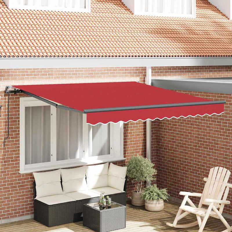 Afbeelding laden in galerijviewer, Vidaxl inklapbaar zonnescherm rood 300 x 250 cm polyester en staal
