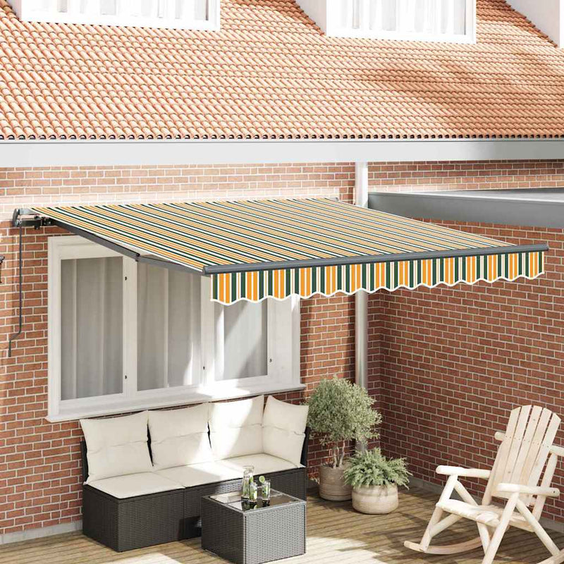 Afbeelding laden in galerijviewer, Vidaxl inklapbaar zonnescherm groen en geel 300 x 250 cm
