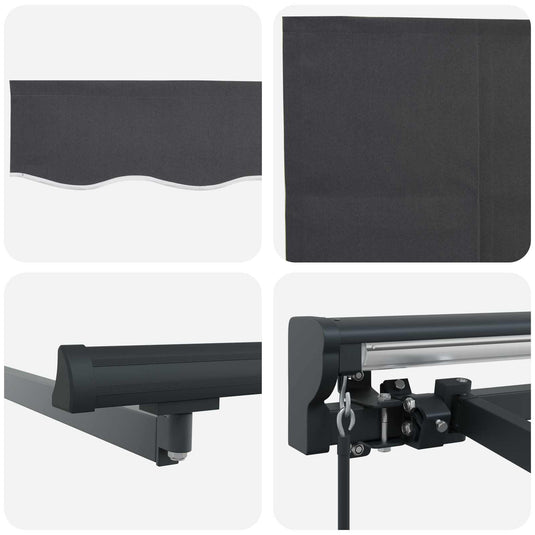 Vidaxl inklapbaar zonnescherm antraciet 350 x 300 cm